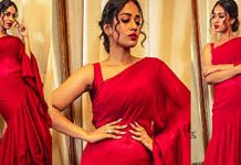 புடைவை அணிந்து அது தெரியும் படி போஸ் கொடுத்த நிவேதா பெத்துராஜ் Latest Photos !