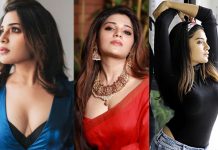 தொடை தெரிய படு சூடான போஸ் கொடுத்து உசுப்பேத்திய ஆத்மிகா!!