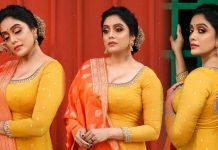 கவர்ச்சி உடையில் பாவாடையை தூக்கி விட்டு தொடையை காட்டி தூக்கலாக போஸ் கொடுத்த அபிராமி!!