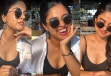 கவர்ச்சி உடையில் முக்கால்வாசி முன்னழகை அப்படியே காட்டிய சித்தி இத்னானி!!