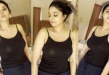 கவர்ச்சி உடையில் முன்னழகை காட்டி பசங்கள வாட்டி வதைக்கும் சனம் ஷெட்டி!!