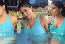 கோட் பட்டனை கழட்டி விட்டு, உள்ளாடை தெரிய கவர்ச்சி போஸ் கொடுத்த சாக்ஷி அகர்வால்!!