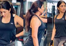 ஜிம் உடையில் பிதுங்கும் முன்னழகை கும்முனு காட்டிய ஈஷா ரெப்பா!!