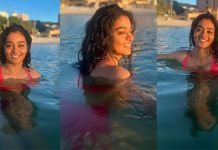 டூ பீஸ் உடையில் ரசிகர்களுக்கு கவர்ச்சி விருந்து வைத்த காயத்ரி!!