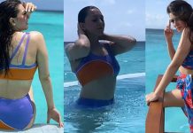 வரவர ஹாட் ஓவரா இருக்கே.. கடற்கரையில் செம சூடான போஸ் கொடுத்த ஹன்சிகா!!