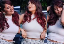 பிதுங்கும் முன்னழகை காட்டி இளசுகளை திணறடித்த அனுசுயா!!