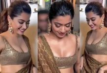 ஜொலிக்கும் சேலையில் ரசிகர்களை ஜிவுன்னு சுண்டி இழுத்த ராஷ்மிகா மந்தனா!!