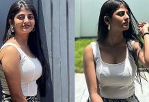 முன்னழகு எடுப்பாக தெரிய கவர்ச்சி போஸ் கொடுத்து ரசிகர்களை சூடேற்றிய கேப்ரியல்லா!!