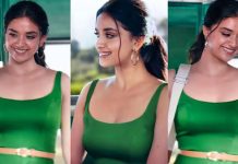 என்ன இப்படி மாறிட்டாங்க… லோ நெக் ட்ரஸ்ஸில் முன்னழகு அப்பட்டமாக தெரிய கீர்த்தி சுரேஷ் வெளியிட்ட புகைப்படங்கள்!!