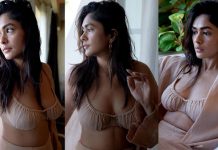 லோநெக் உடையில் சகலத்தையும் காட்டி ரசிகர்களை சூடாக்கிய மிருணாள் தாக்கூர்!!