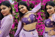 கையை தூக்கி கவர்ச்சி போஸ் கொடுத்து இளசுகளை திக்குமுக்காட வைத்த தர்ஷா குப்தா!!