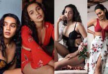 27 வயதில் சுருங்கிப்போன முகம்.. குறையாத கவர்ச்சியில் நடிகை சஞ்சனா!!