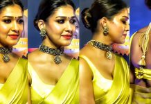 39 வயதாகியும் குறையாத கவர்ச்சி .. ஸ்லீவ் லெஸ் புடவையில் வந்த நயன்தாரா!!