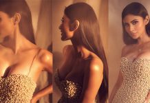 மோசமான உடையில் முன்னழகை காட்டி போஸ் கொடுத்த மௌனி ராய்!!