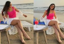 பீச்சில் மேலாடை கழற்றி ஹாட் போஸ் கொடுத்த நடிகை யாஷிகா ஆனந்த்!!
