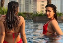 நீச்சல் உடையில் குளிக்கும் புகைப்படத்தை பகிர்ந்த கேத்ரின் தெரசா!!