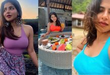 உள்ளாடையில் தண்ணிக்கு நடுவே போஸ் கொடுத்த ஐஸ்வர்யா மேனன்!!