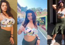 முன்னழகை எடுப்பா காட்டி செம போஸ் கொடுத்த கெட்டிகா ஷர்மா!!