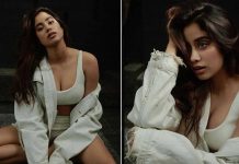 படு கவர்ச்சியான உடையில் போஸ் கொடுத்த ஜான்வி கபூர்!!