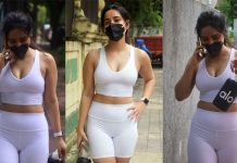 அரைகுறை ஆடையில் போஸ் கொடுத்த நடிகை நேஹா ஷர்மா!!