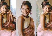 கையைத் தூக்கி அந்த இடம் தெரிய போஸ் கொடுத்த நஸ்ரியா!!