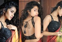 சேலையை விலக்கி எடுப்பான முன்னழகை அப்பட்டமாக காட்டிய அனுபமா பரமேஸ்வரன்!!