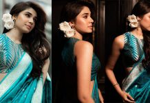 ஸ்லீவ்லெஸ் ப்ளவுசில் சைட் போஸில் முன்னழகை காட்டி இளசுகளை சூடேற்றிய க்ரீத்தி ஷெட்டி!!