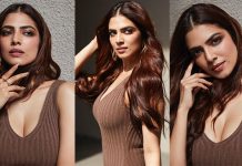 பின்னழகு எடுப்பாக தெரியும் படி போஸ் கொடுத்த மாளவிகா மோகனன்!!