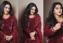 பப்பாளி பழம் மாதிரி செவந்திருக்கும் அழகில் ஹாட் போஸ் கொடுத்த நிவேதா தாமஸ்!!