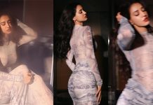 வளைவு நெளிவுகளைக் காட்டும் டைட்டான ட்ரஸ்ஸில் கிக்கான போஸ் கொடுத்த திஷா பதானி!!