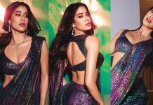 சேலையில் வளைவு நெளிவுகளை காட்டி இளசுகளை கிறங்கடித்த ஜான்வி கபூர்!!