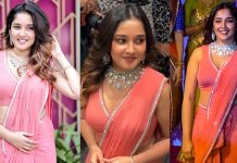 சேலையை விலக்கி மொத்தமா காட்டி கவர்ச்சியில் இளசுகளை மயக்கும் அனிகா!!