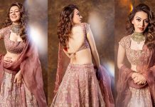 லோ நெக் ஆடையில் முன்னழகை குனிந்து காட்டிய ஹன்சிகா!!