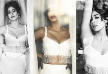 கவர்ச்சி ஆடையில் ஹாட் போஸ் கொடுத்த ஜான்வி கபூர்!!