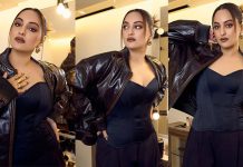 முன்னழகை எடுப்பா காட்டி சூடான போஸ் கொடுத்த சோனாக்ஷி சின்ஹா!!